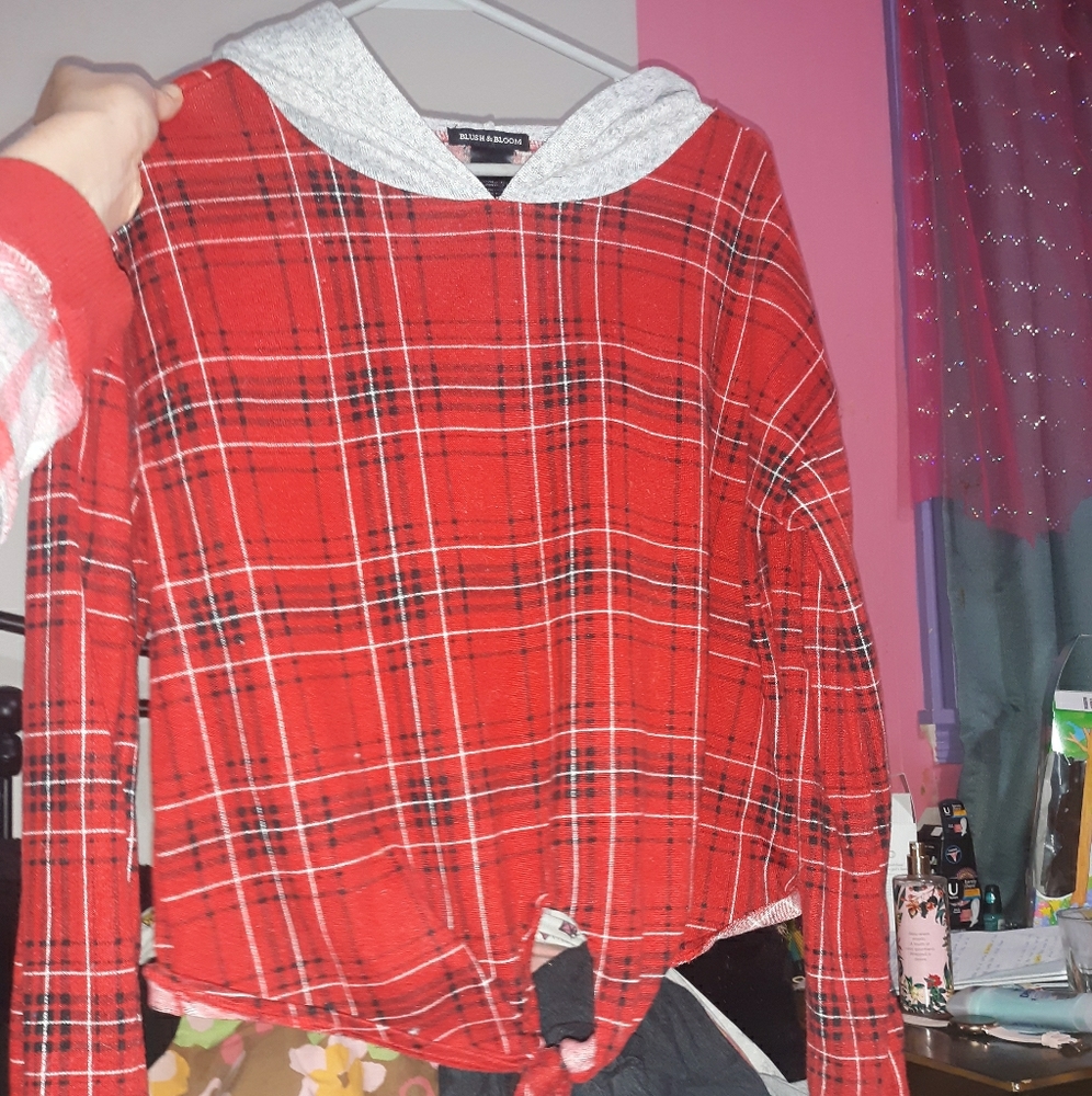 Plaid hooded flannel